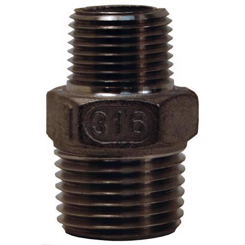 HN38SS Reducing Hex Nipple HN38SS 316 Stainless Steel Close Nipple